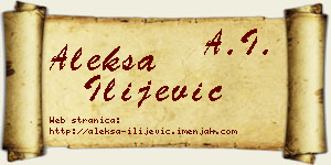 Aleksa Ilijević vizit kartica